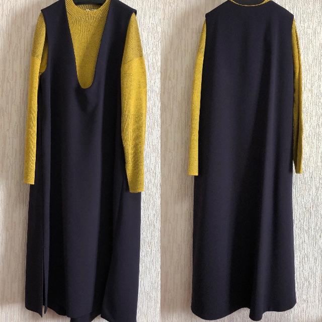 美品 ENFOLD エンフォルド ダブルクロスDRESS