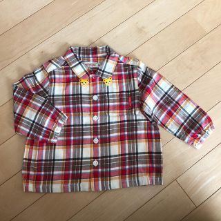 ミキハウス(mikihouse)の未使用　ミキハウス　チェックシャツ　80 (シャツ/カットソー)