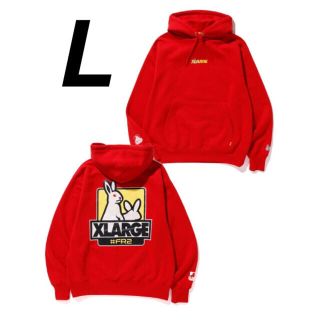 エクストララージ(XLARGE)の【XLARGE×#FR2】Fxxk Icon Hoodie レッド/L (パーカー)