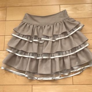 ポンポネット(pom ponette)の♡ポンポネット　段々フリルチュールスカート　ベージュ　130(スカート)