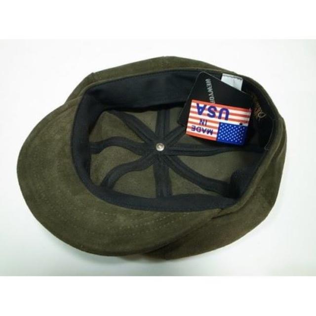 ニューヨークハットSuede Spitfire 革製 オリーブ M | www