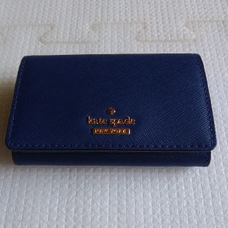 ケイトスペードニューヨーク(kate spade new york)の【ほぼ未使用】kate spade NEW YORK カードケース ネイビー(名刺入れ/定期入れ)