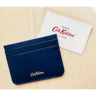 キャスキッドソン(Cath Kidston)の新品 キャスキッドソン 本革 定期入れ パスケース カードケース 紺 ネイビー(名刺入れ/定期入れ)