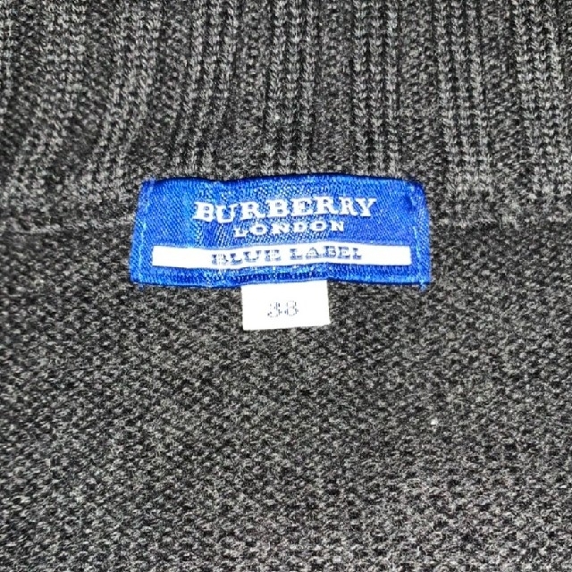 BURBERRY BLUE LABEL(バーバリーブルーレーベル)のBURBERRYバーバリーブルーレーベル ニットセーター フルジップ ロゴ刺繍 レディースのトップス(ニット/セーター)の商品写真