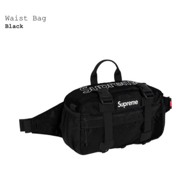 18FW Supreme Waist Bag ウエストバッグ　black 黒