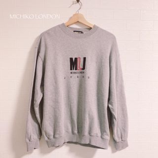 ミチコロンドン(MICHIKO LONDON)の【MICHIKO LONDON JEANS】グレーロゴスウェット 美品 Lサイズ(トレーナー/スウェット)