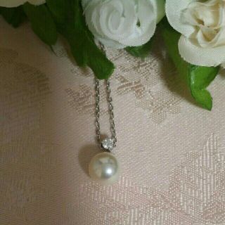 ミキモト(MIKIMOTO)のミキモト　パール＆ダイヤモンドネックレス(ネックレス)