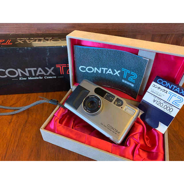 コンタックスT2　CONTAX T2 元箱、化粧箱、ストラップ、取説セット