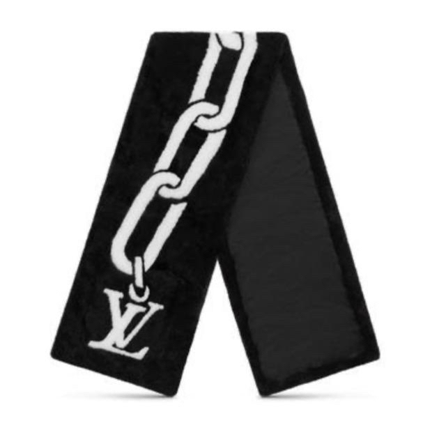 【LOUIS VUITTON】LVチェーン カシミヤ☆ファーエシャルプ 3