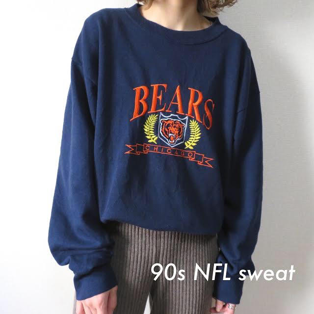 Santa Monica(サンタモニカ)の90s NFL 刺繍ロゴ スウェット トレーナー ネイビー 古着 レディースのトップス(トレーナー/スウェット)の商品写真