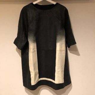 ユリウス(JULIUS)のnilos ニルズ    レザー ビッグシルエットtシャツ カットソー 2(Tシャツ/カットソー(半袖/袖なし))