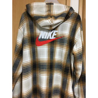 シュプリーム(Supreme)のSupreme×NIKE plaid hooded sweatshirt M(パーカー)