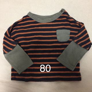 ベルメゾン(ベルメゾン)の専用★ボーダー長袖Tシャツ 80&スウェットパンツ80(Ｔシャツ)