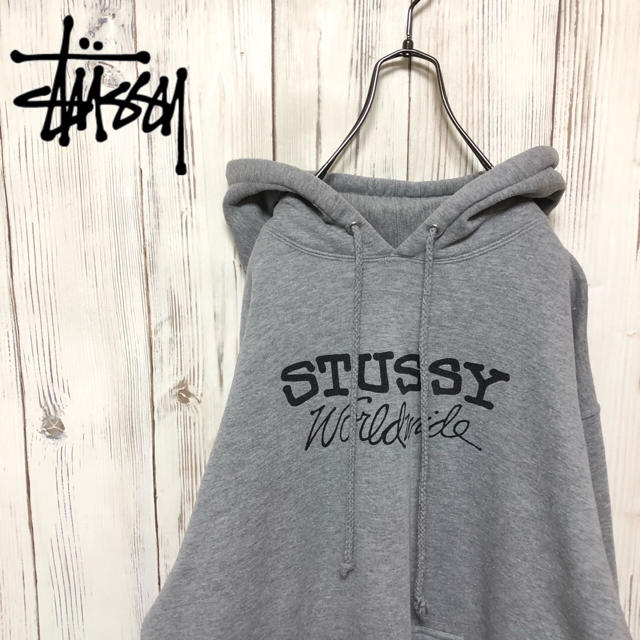 【希少】STUSSY ステューシー ロゴプリント入り パーカー