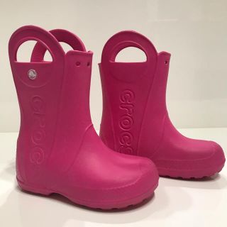 クロックス(crocs)の❤︎クロックス 長靴 キッズ ピンク19.5cm❤︎(長靴/レインシューズ)