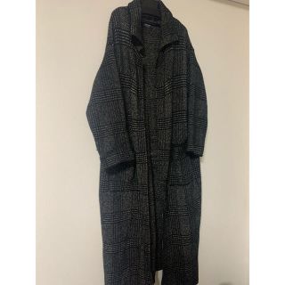 ザラ(ZARA)のZARAザラ　オーバーサイズチェックロングニットコート(ロングコート)