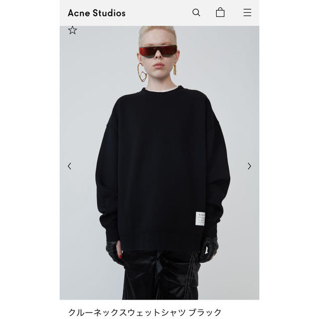 ACNE - Acne Studios クルーネック スウェットシャツ 黒 Mサイズの通販