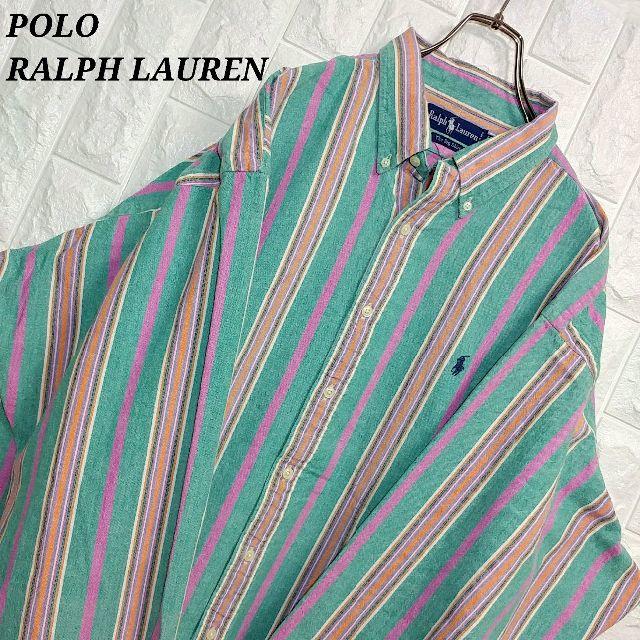 POLO RALPH LAUREN(ポロラルフローレン)のポロラルフローレン マルチカラー ストライプ BDシャツ ワンポイント メンズのトップス(シャツ)の商品写真