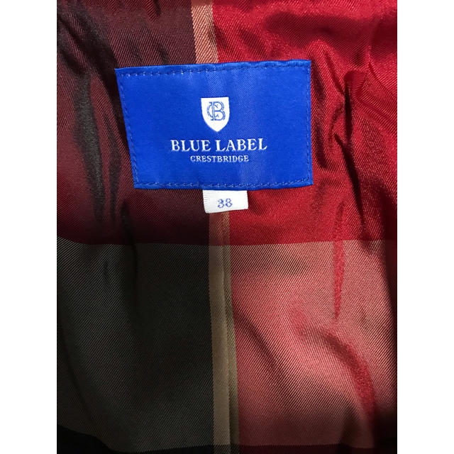 BURBERRY BLUE LABEL(バーバリーブルーレーベル)のブルーレーベルクレストブリッジ  レザーライダース　M 黒 レディースのジャケット/アウター(ライダースジャケット)の商品写真