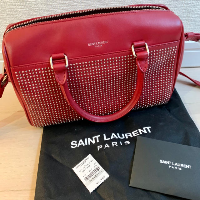 バッグ✨値下✨Sant Laurent サンローランベイビーダッフル赤レッドスタッズ