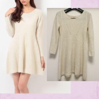 プロポーションボディドレッシング(PROPORTION BODY DRESSING)の値下げ！プロポ♡ホワイト ニットワンピ (ミニワンピース)