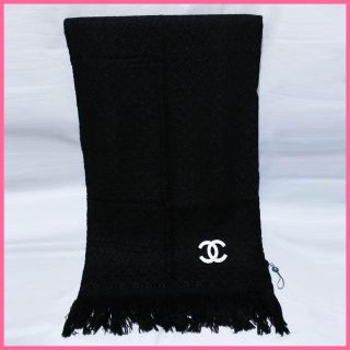 シャネル(CHANEL)の未使用品！CHANEL(シャネル)マフラー/ストール◎カシミヤ◎ブラック(マフラー/ショール)