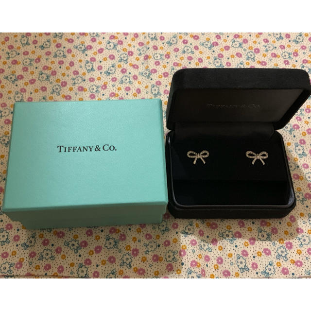 ティファニー Tiffany & Co. ピアス ボウ リボン モチーフ ダイヤモンド K18YG