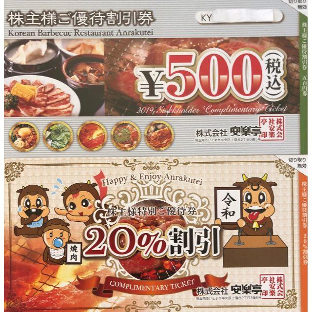 7000円分+20%割引券2枚????安楽亭 株主優待????送料込