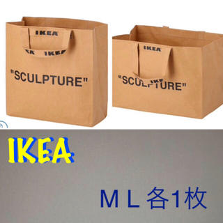 イケア(IKEA)の新品　IKEA オフホワイト　バッグ　マルケラッド　M L 2枚セット(トートバッグ)