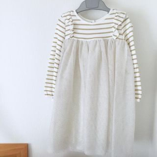 プチバトー(PETIT BATEAU)の美品  プチバトー  ラメマリニエール  チュール  ワンピース  36m(ワンピース)