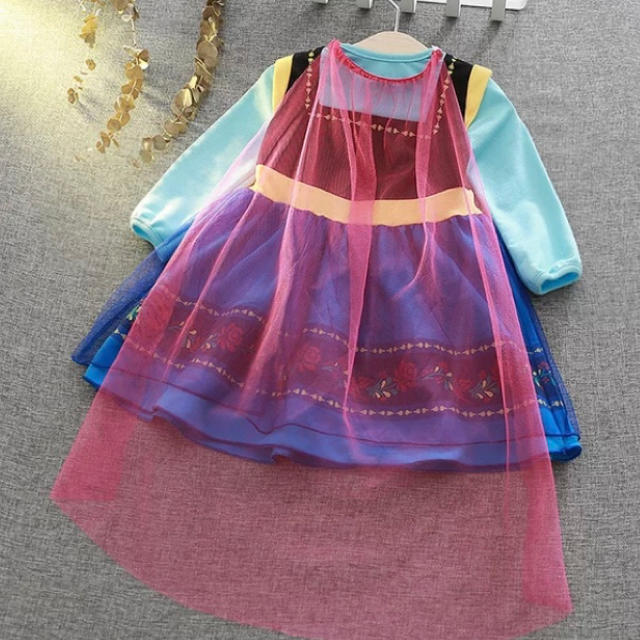 Disney(ディズニー)の☆アナ雪 なりきり プリンセスドレス☆120㎝ キッズ/ベビー/マタニティのキッズ服女の子用(90cm~)(ワンピース)の商品写真