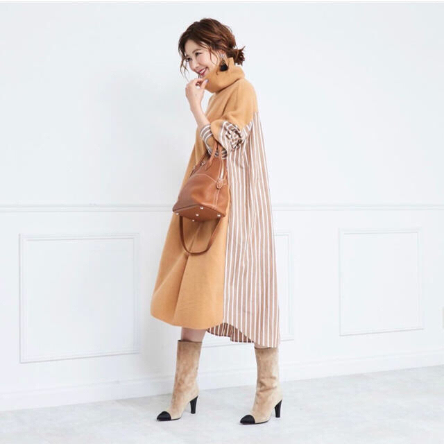 オブリ obli♡シャツドッキングニットワンピース♡Mサイズ