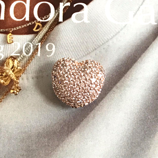 スワロフスキー(SWAROVSKI)のパンドラ　PANDORA Rose Goldハートグリップ(チャーム)