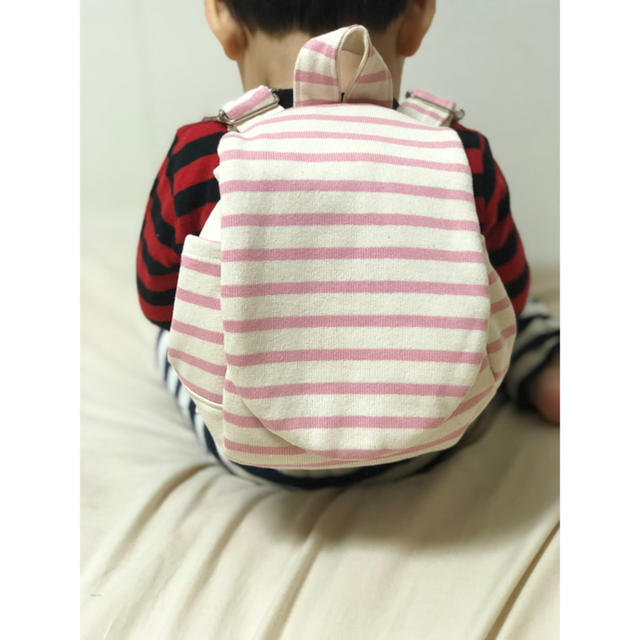 MIMI♡様専用♡ニットボーダー ハンドメイドのキッズ/ベビー(外出用品)の商品写真