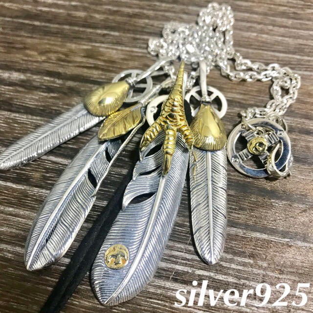 新品 silver 先金フェザー ネックレス / ゴローズ 好きに