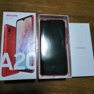 ギャラクシー(Galaxy)のgalaxyA20　レッド　ドコモsimロック解除済未使用サムソン送料無料(スマートフォン本体)