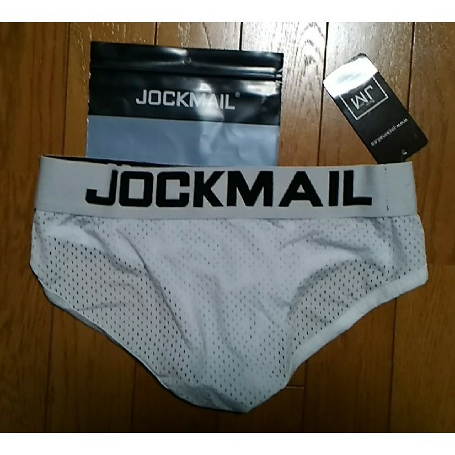 【JOCKMAIL】メッシュ素材メンズビキニパンツ立体3Dフロント 白色 メンズのアンダーウェア(その他)の商品写真