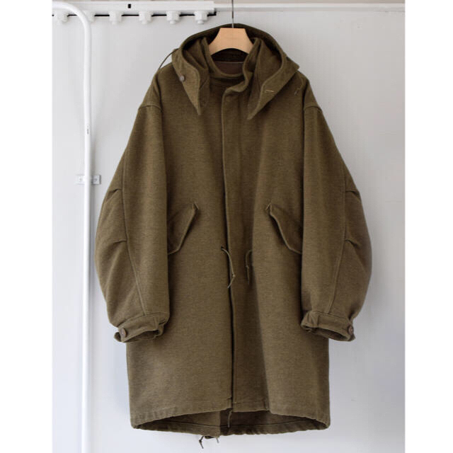 COMOLI コモリ "W/C/P フーデッドコート" (Khaki)