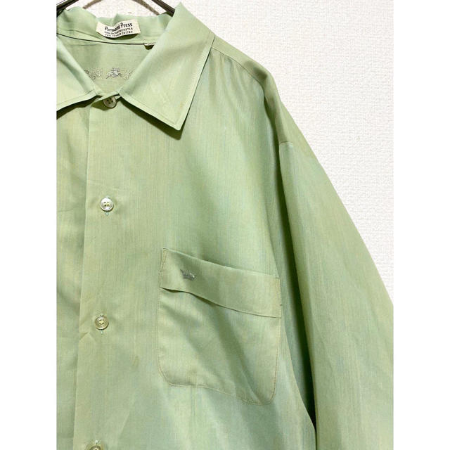Yohji Yamamoto(ヨウジヤマモト)のvintage ヴィンテージ 70s usa 鶯色 玉虫色 緑 ボックスシャツ メンズのトップス(シャツ)の商品写真