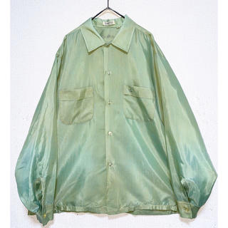 ヨウジヤマモト(Yohji Yamamoto)のvintage ヴィンテージ 70s usa 鶯色 玉虫色 緑 ボックスシャツ(シャツ)