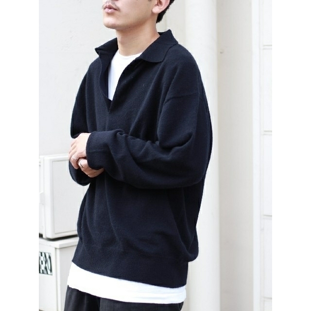 COMOLI(コモリ)のcomoli  コモリ 定価53,900円　19aw カシミヤスキッパーニット メンズのトップス(ニット/セーター)の商品写真