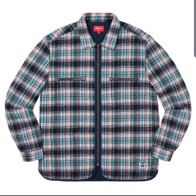 Supreme Quilted Plaid Zip Up Shirt L その他