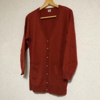 シーエルエヌ(C. L. N)の【C.L.N】ロングカーディガン　レッド系　used品(カーディガン)