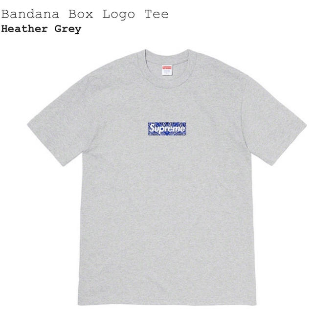 Supreme Bandana Box Logo T ボックスロゴ　グレー M