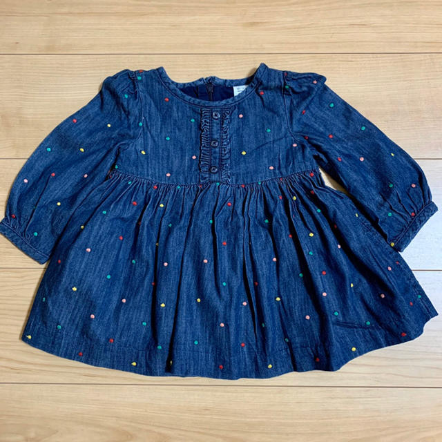 babyGAP(ベビーギャップ)のベビーギャップ　baby gap  デニム ワンピース　ブラウス トップス 90 キッズ/ベビー/マタニティのベビー服(~85cm)(ワンピース)の商品写真