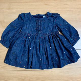 ベビーギャップ(babyGAP)のベビーギャップ　baby gap  デニム ワンピース　ブラウス トップス 90(ワンピース)