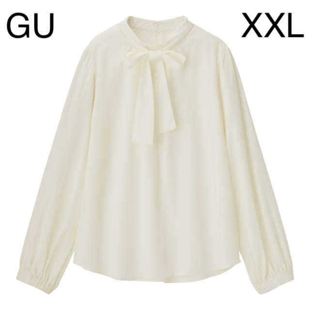 GU(ジーユー)のGU 2WAYボウタイブラウス OFF WHITE XXL レディースのトップス(シャツ/ブラウス(長袖/七分))の商品写真