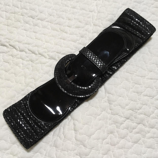 ベルト ブラック エナメル レディースのファッション小物(ベルト)の商品写真
