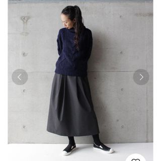 ビュルデサボン(bulle de savon)のebonyivory WOOL GABERDINE OFF SCALEベアトップ(ロングスカート)