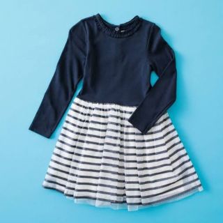 プチバトー(PETIT BATEAU)の【タグ付】プチバトー マリニエール チュール ワンピース 24m 86 90(ワンピース)